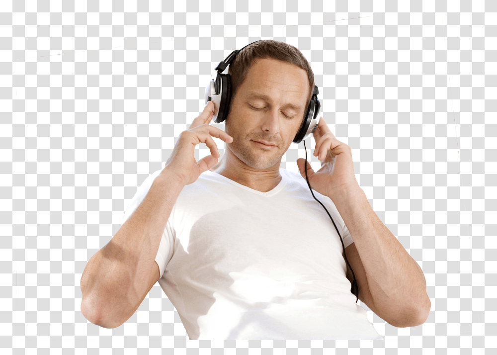 Just Listen To This Money Flow Meditation For A Few Man Listening Ear Phone, Person, Human, Electronics, Headphones Transparent Png