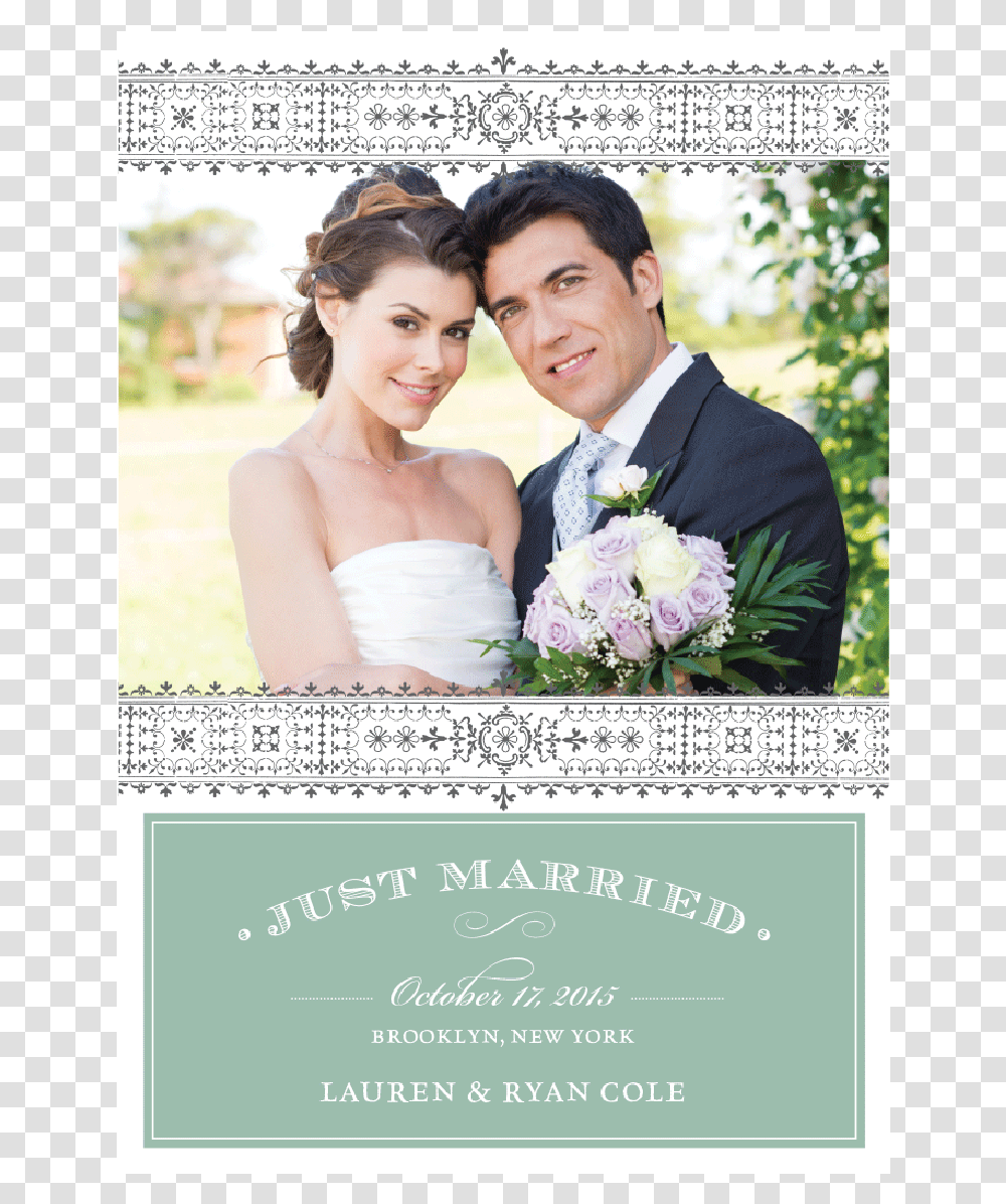 Just Married Announcement, Person, Plant, Robe Transparent Png