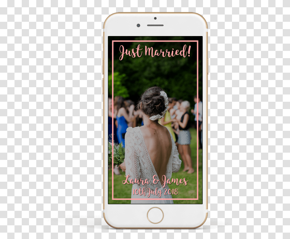 Just Married Blush Pink With Border Download Ogrd Botaniczny D Sesja, Mobile Phone, Electronics, Cell Phone, Person Transparent Png