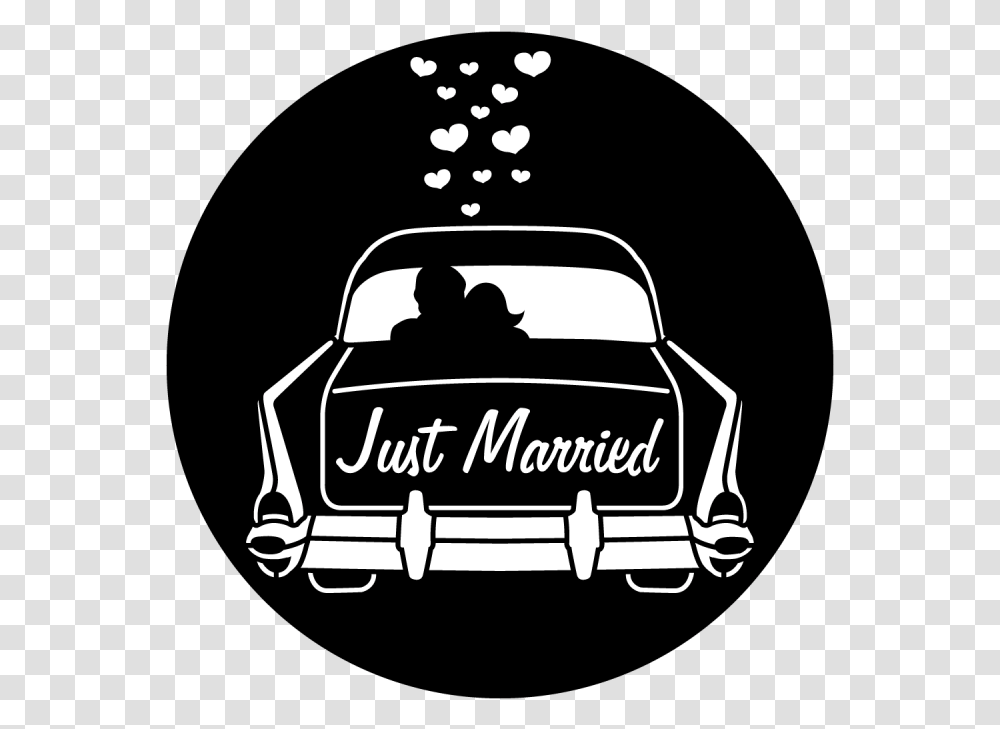 Just Married Car Silhouette, Stencil, Vehicle, Transportation, Automobile Transparent Png