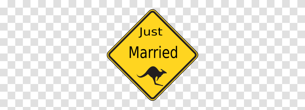 Just Married Clip Art, Road Sign, Kangaroo, Mammal Transparent Png