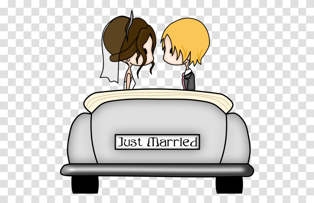Just Married Cute Just Married Car Clipart Gif, Reading, Book, Make Out Transparent Png