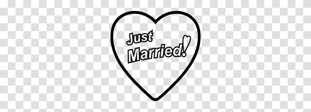 Just Married Heart Wedding Sticker, Label, Plectrum Transparent Png