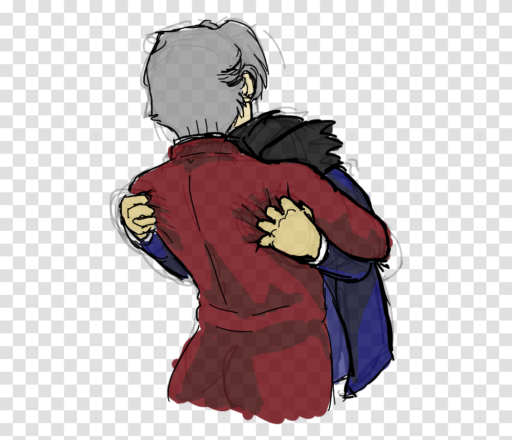 Just Wanted To Draw A Cute Miles Comforting Phoenix Cartoon, Sleeve, Long Sleeve, Person Transparent Png