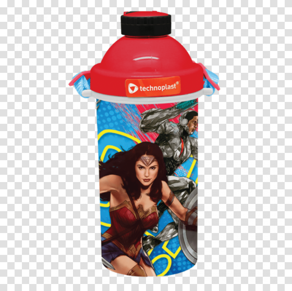 Justice League 3d Bottle 500 Ml Water Bottle, Shaker, Person, Human Transparent Png