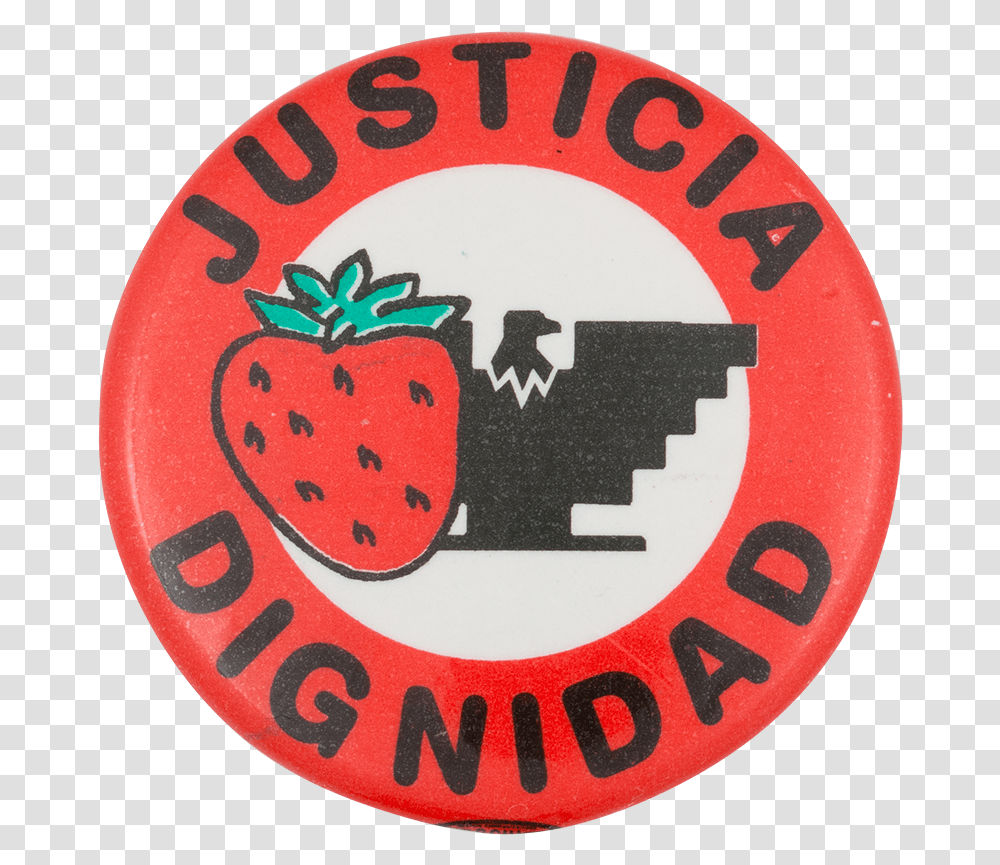 Justicia Dignidad Cause Button Museum Strawberry, Logo, Trademark, Road Sign Transparent Png