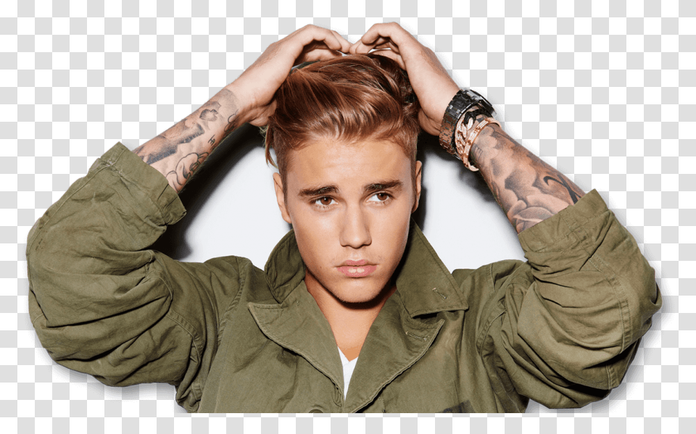 Justin Bieber Brown Hair 2015 Billboard Justin Bieber 2015 Photoshoot, Skin, Person, Human, Military Uniform Transparent Png