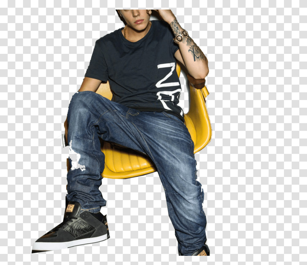 Justin Bieber Clipart Hd 421 8kb Sitting, Shoe, Footwear, Clothing, Skin Transparent Png