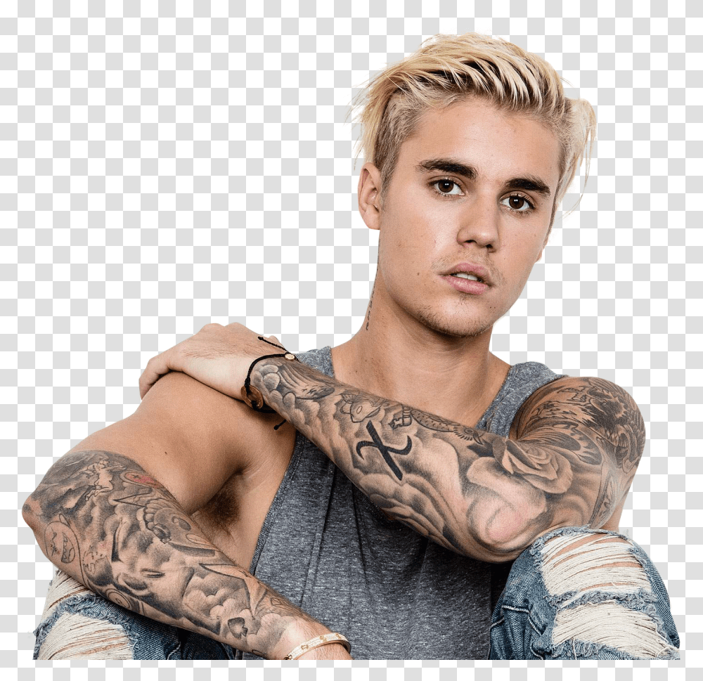 Justin Bieber Face Image Justin Bieber Body Tattoo, Skin, Person, Human Transparent Png