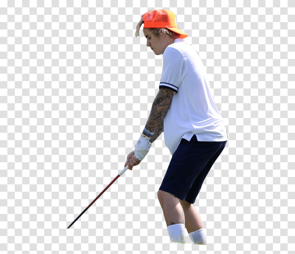 Justin Bieber Golfing Golf, Person, Skin, Sleeve Transparent Png