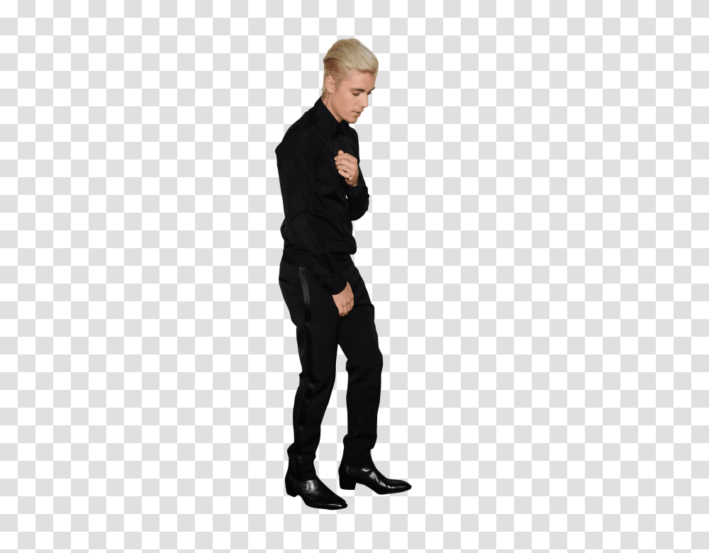 Justin Bieber In Black, Person, Long Sleeve, Standing Transparent Png