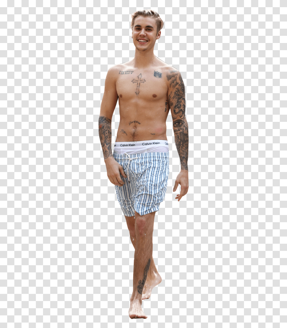Justin Bieber In Underpants Image Barechested, Skin, Apparel, Person Transparent Png