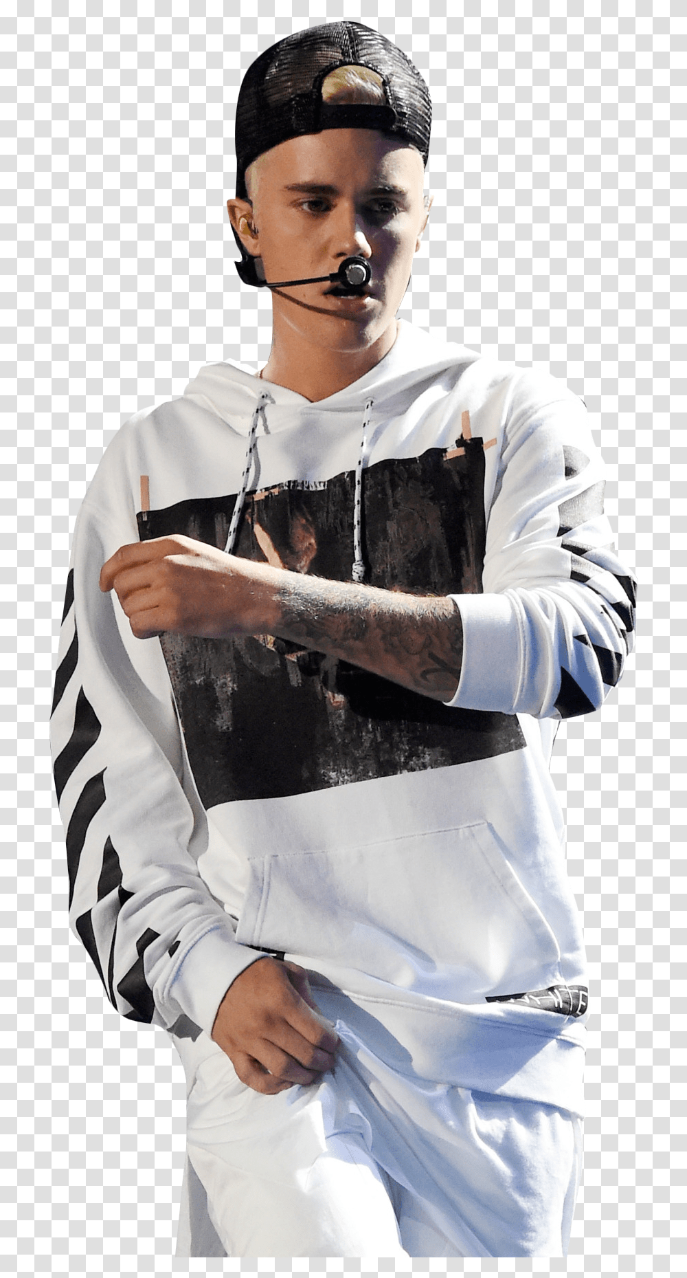 Justin Bieber On Stage Sitting, Sleeve, Long Sleeve, Person Transparent Png