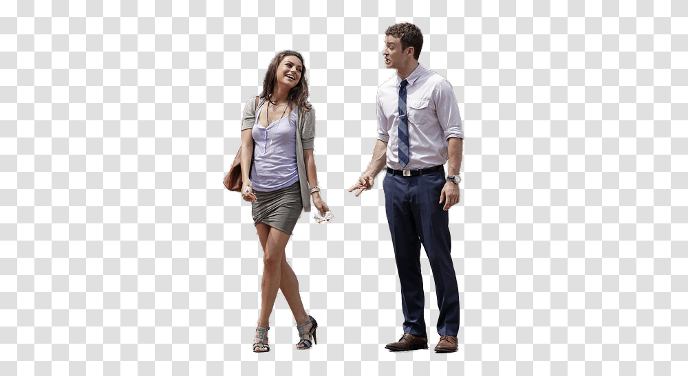 Justin Timberlake Mila Kunis People Talking Cut Out, Clothing, Person, Skirt, Tie Transparent Png