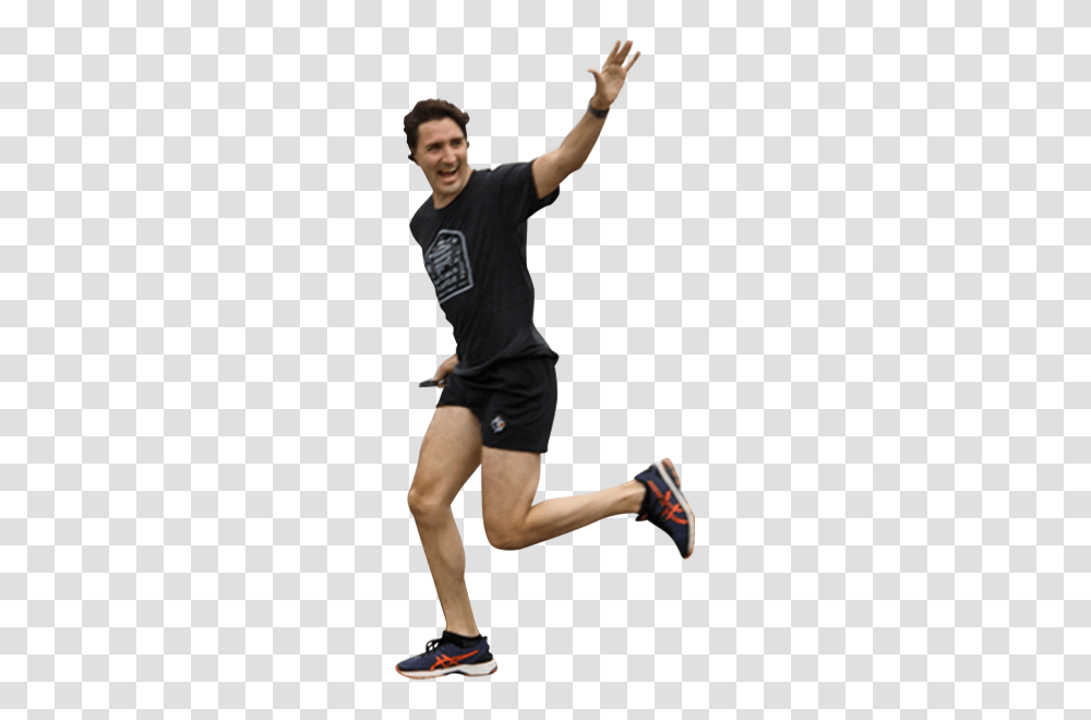 Justin Trudeau Waving To Prom Goers, Shorts, Person, Footwear Transparent Png