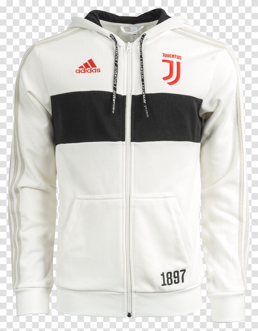 Juventus Full Zip Hoodie White Ez Football Hong Kong, Clothing, Apparel, Jacket, Coat Transparent Png
