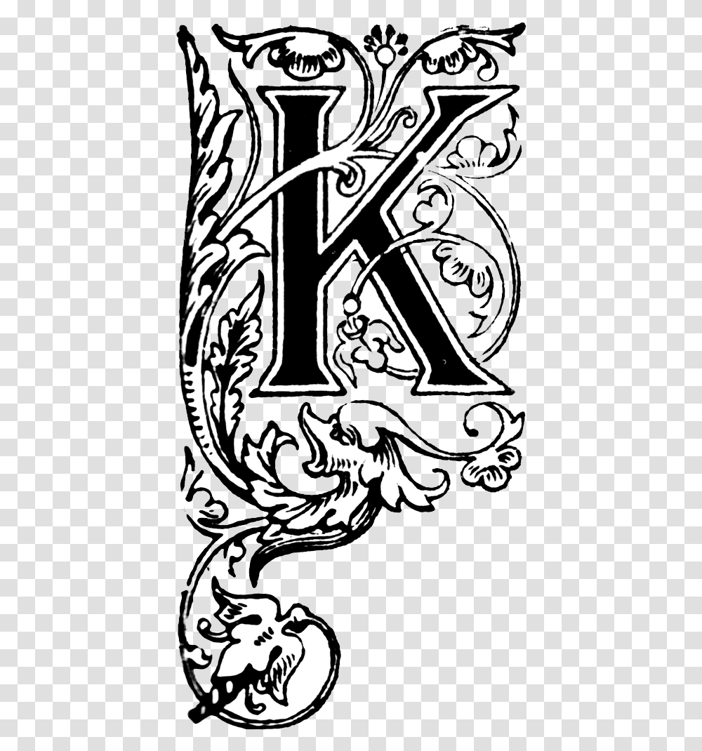 K Fancy Fancy Letter K Design, Stencil, Label Transparent Png