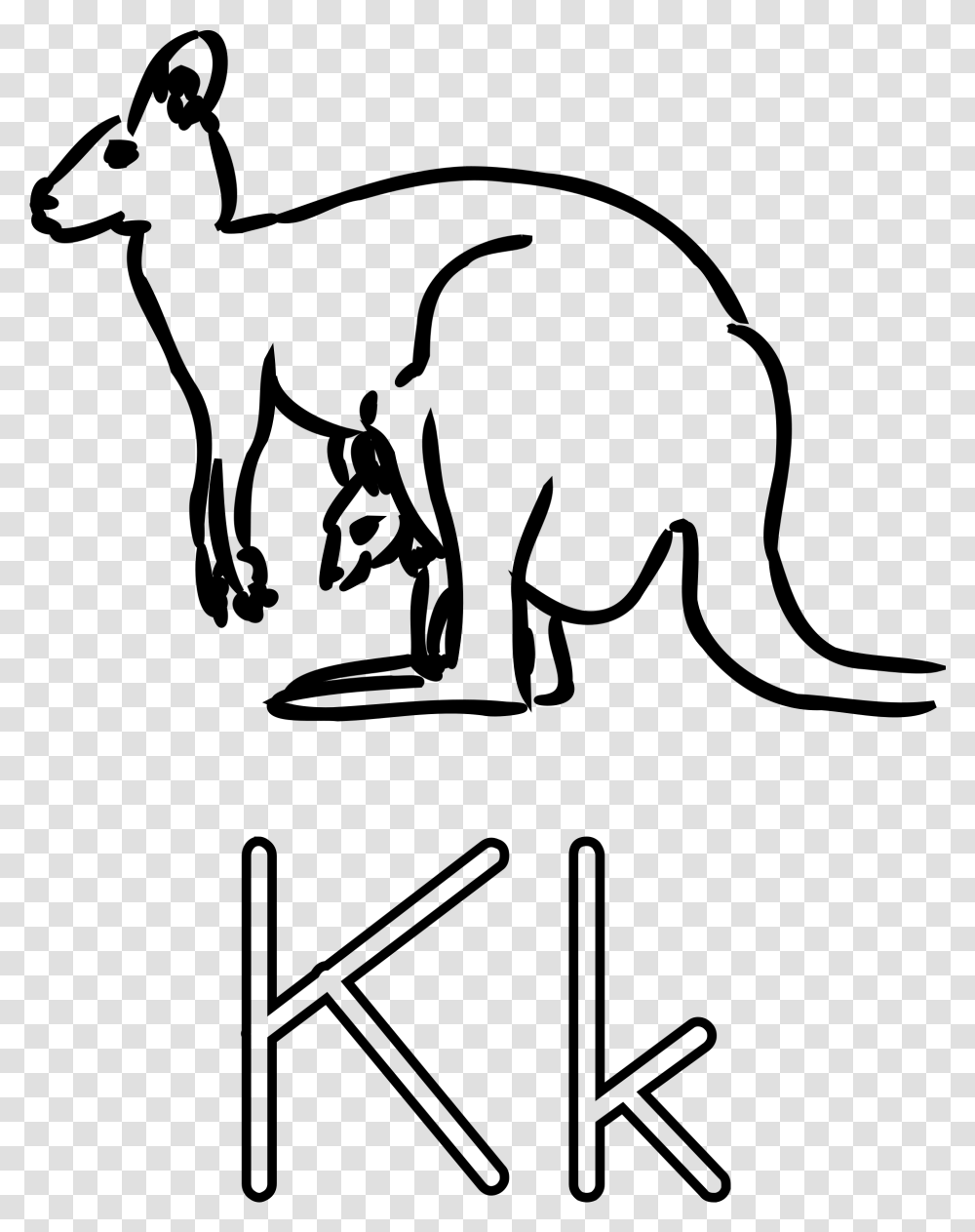 K Is For Kangaroo Clip Arts Kangaroo Coloring, Gray, World Of Warcraft Transparent Png