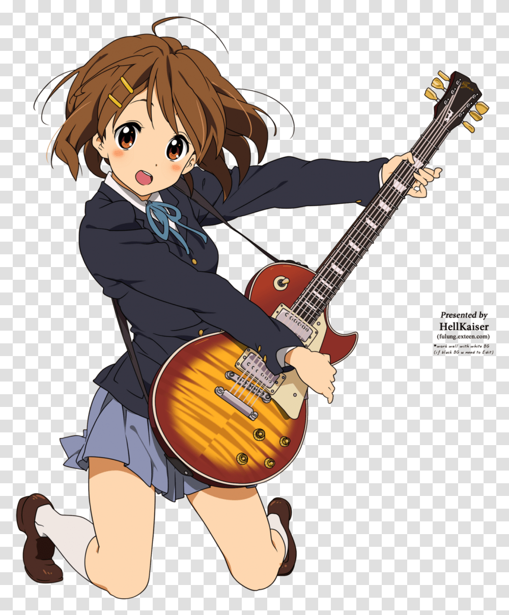 K On Yui, Guitar, Leisure Activities, Musical Instrument, Person Transparent Png