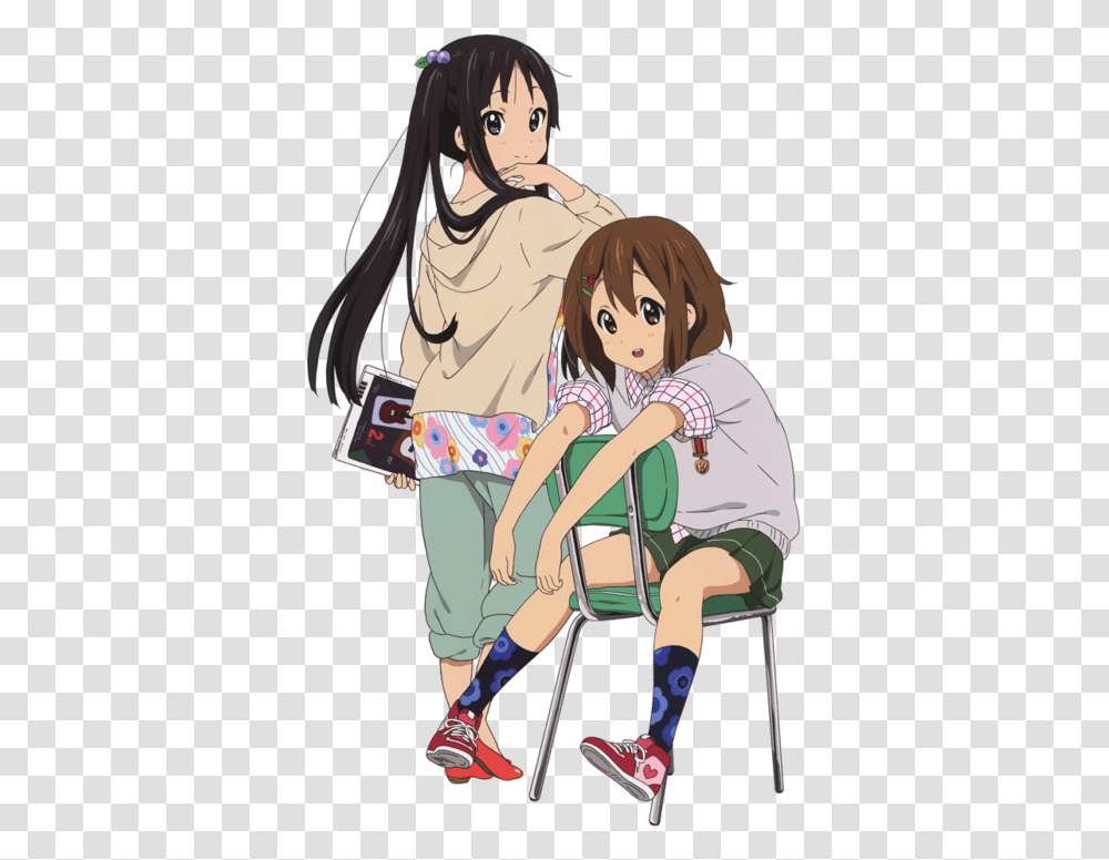 K On Yui Mio, Chair, Furniture, Person, Manga Transparent Png