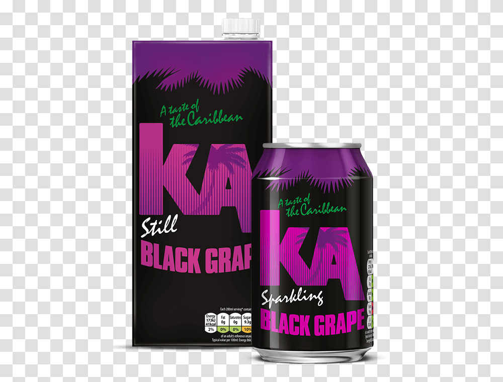 Ka Drinks Black Grape Ka Black Grape, Tin, Can, Spray Can, Beverage Transparent Png