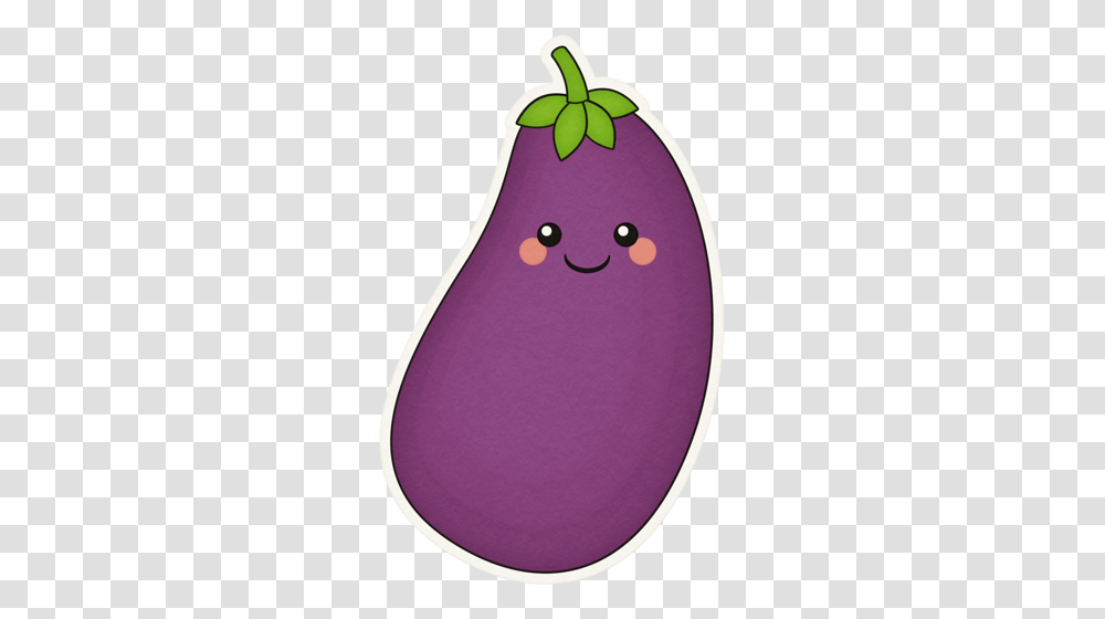 Kaagard Veggiegarden Eggplant Face Sticker Clip, Food, Fruit, Pear, Vegetable Transparent Png