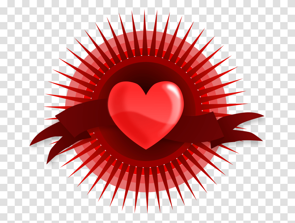 Kablam Heart With Rays And Banner, Emotion, Crowd, Dating Transparent Png