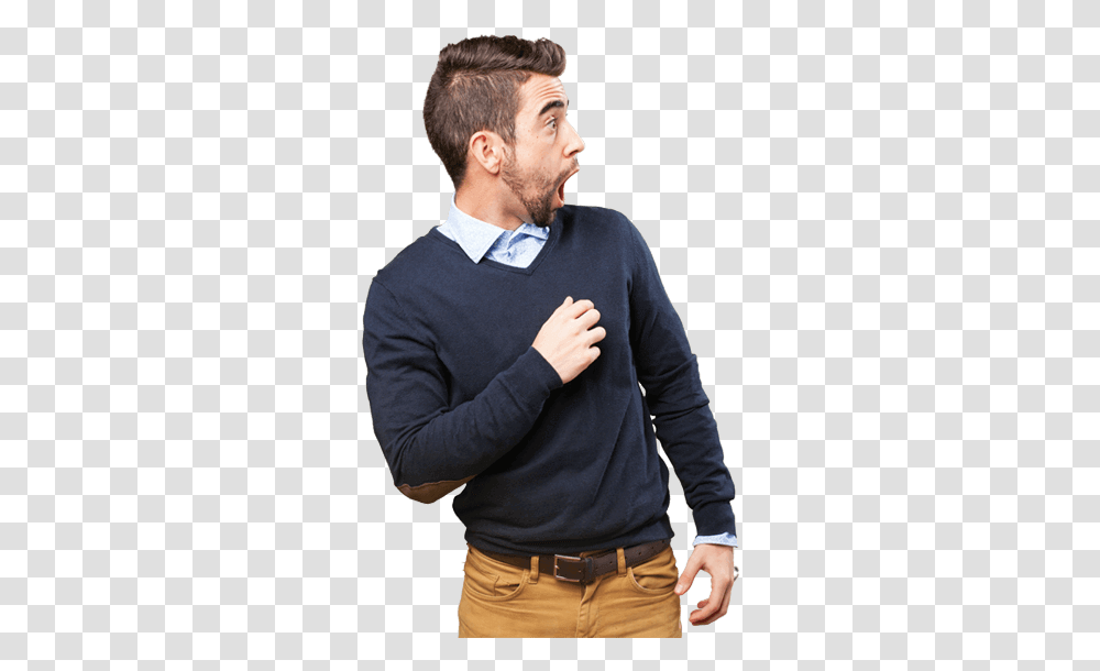 Kaget Happy Surprise Man, Clothing, Apparel, Sleeve, Sweatshirt Transparent Png