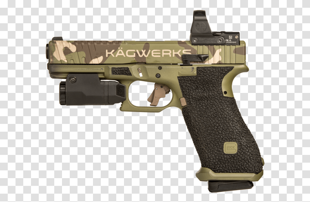 Kagwerks Extended Amp Raised Slide Release For Glock, Gun, Weapon, Weaponry, Handgun Transparent Png