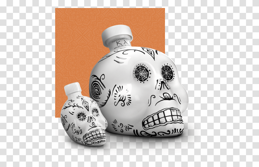 Kah Tequila Blanco White Skull 07 L Mexico Tequila, Bottle, Helmet, Apparel Transparent Png