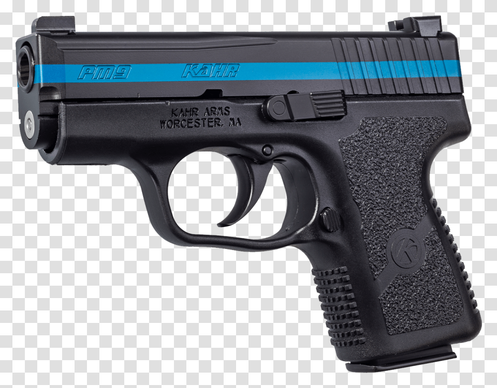 Kahr Pm9 Thin Blue Line, Gun, Weapon, Weaponry, Handgun Transparent Png