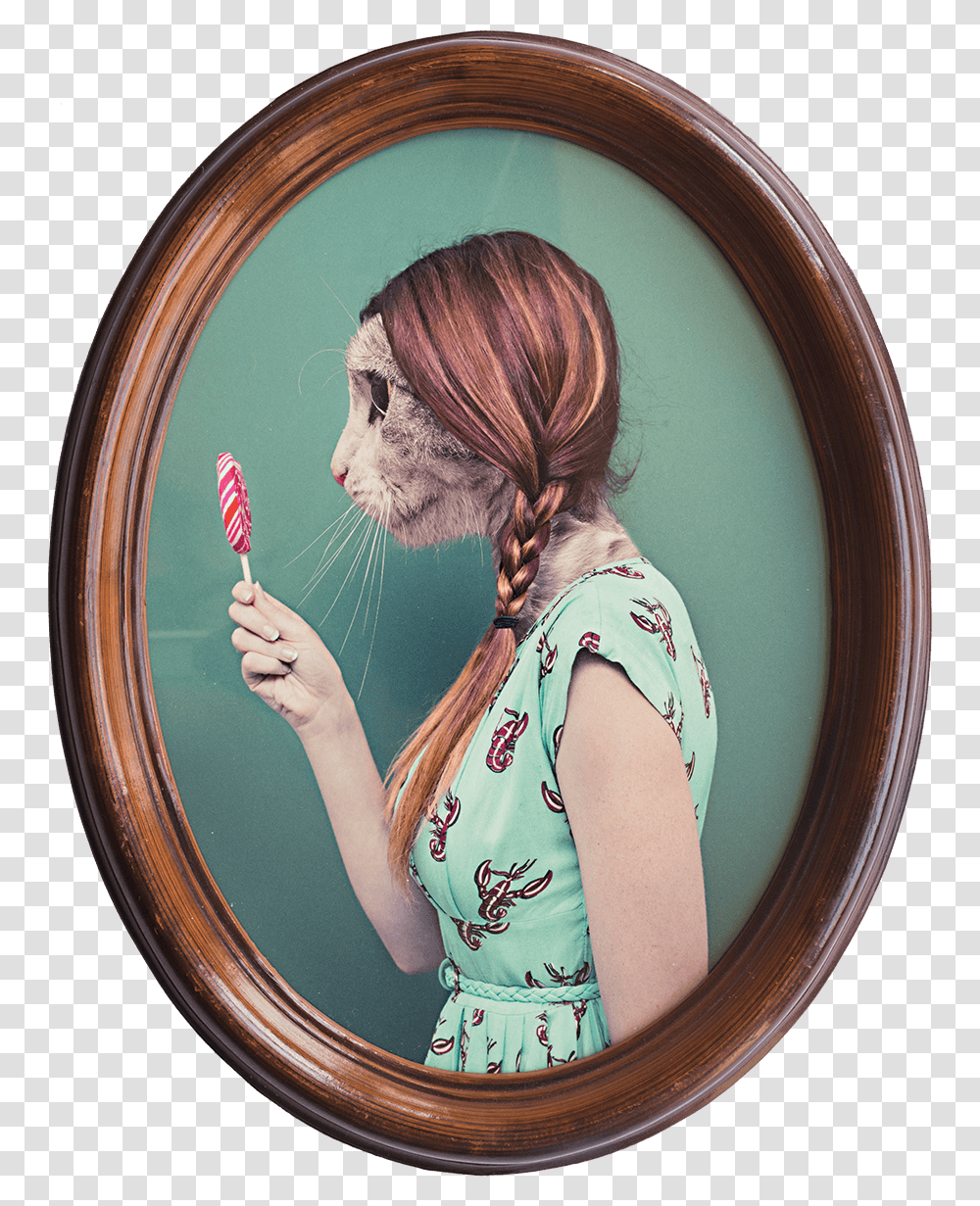 Kaipot In Wooden Oval Frame Wooden Oval Frame, Person, Human, Food, Hair Transparent Png