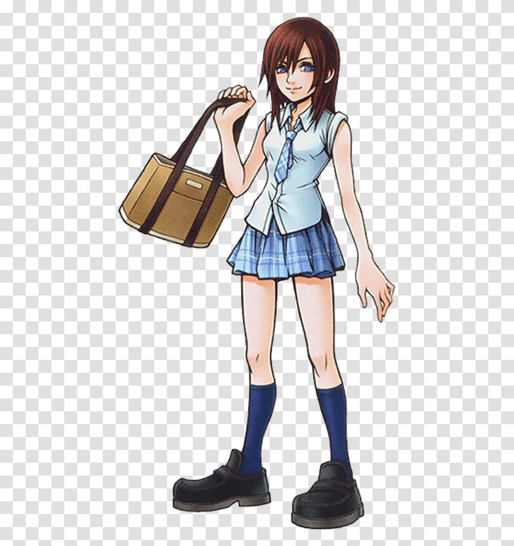 Kairi Wearing School Uniform Kingdom Hearts Kairi Artwork, Skirt, Apparel, Person Transparent Png