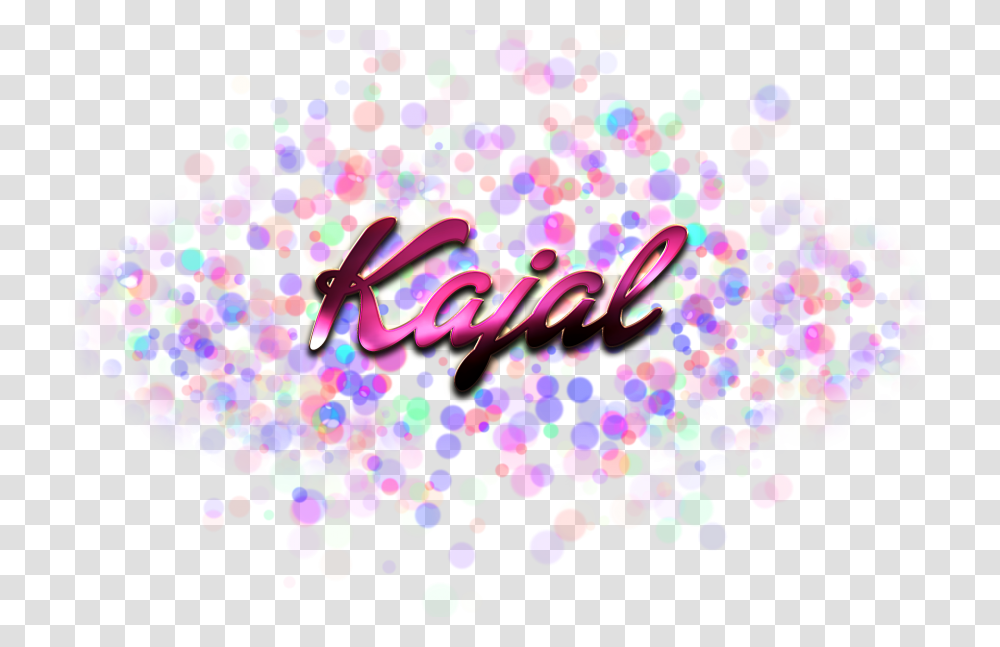 Kajal Name Logo Bokeh, Paper, Confetti Transparent Png