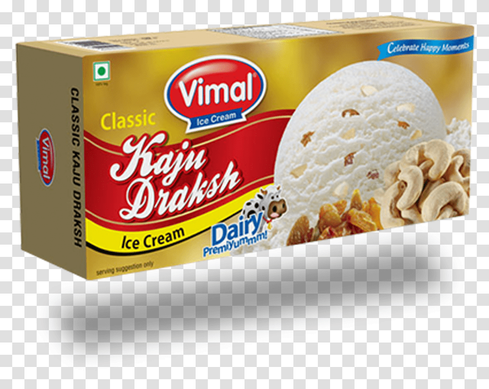 Kaju Draksh Ice Cream Family Pack, Dessert, Food, Creme, Box Transparent Png