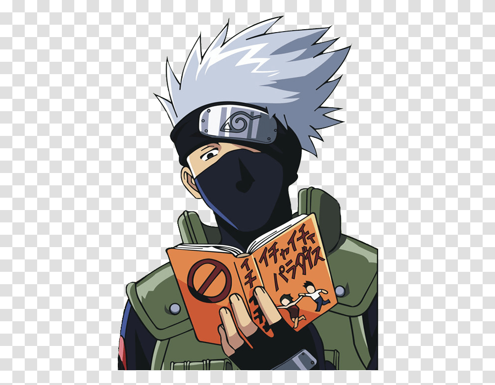 Kakashi Reading A Book, Helmet, Apparel, Manga Transparent Png