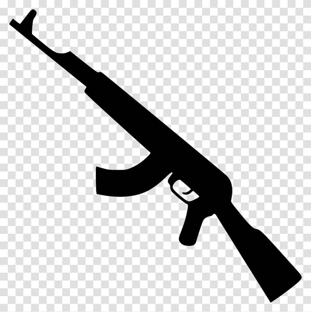 Kalashnikov Gun Icon Gun Black And White, Axe, Tool, Toy, Weapon Transparent Png
