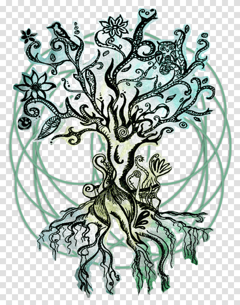 Kali Drawing Psychedelic Psychedelic Tree, Floral Design, Pattern Transparent Png