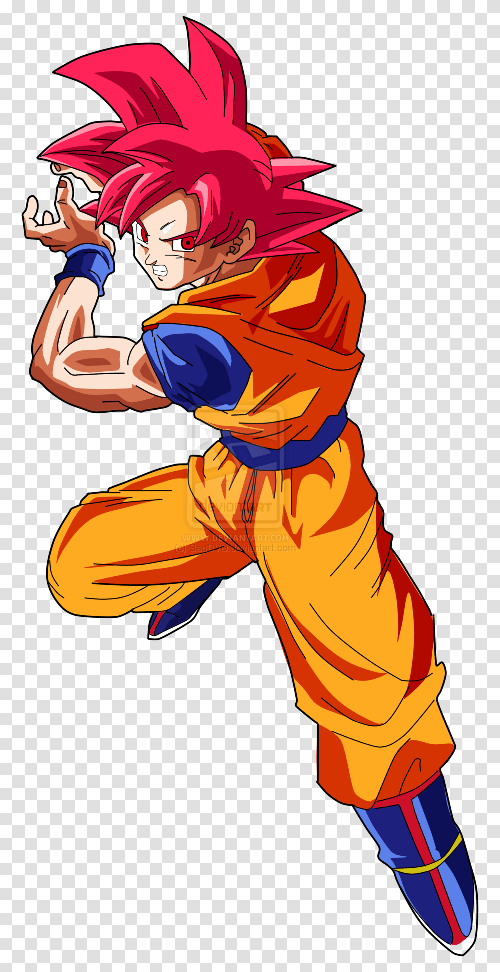 Kamehameha Red Goku Super Saiyan God, Person, Martial Arts, Sport, Judo Transparent Png