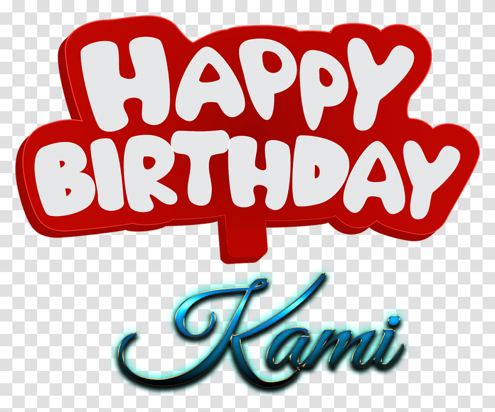 Kami Happy Birthday Name Logo Happy Birthday Nasir Name, Label, Alphabet, Food Transparent Png