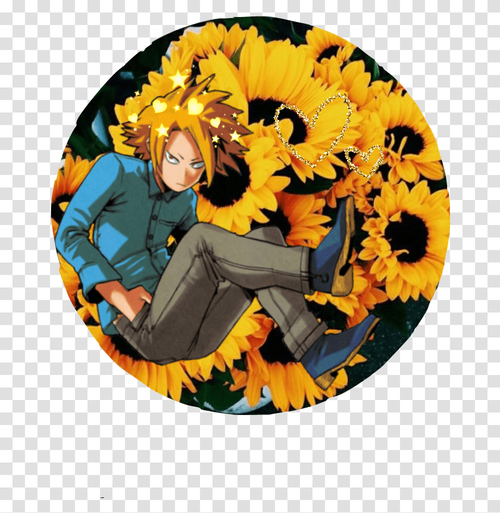 Kaminari Denkikamimari Bnha Sticker Aesthetic Black And Yellow Flowers, Person, Human, Graphics, Art Transparent Png