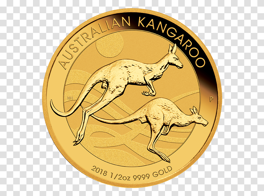 Kangaroo 12 Oz Gold Coin 2018 Kangaroo Gold Coin, Money, Animal, Gold Medal Transparent Png