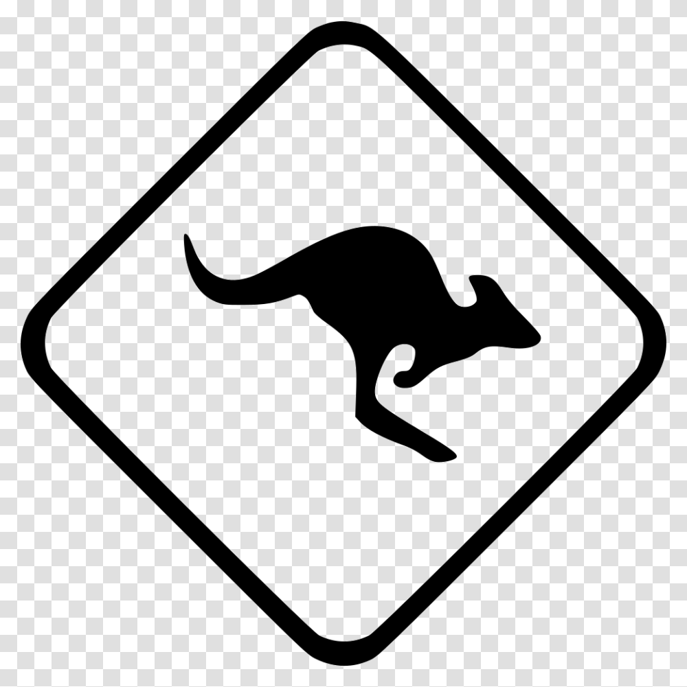 Kangaroo Animal Attention Warning, Sign, Road Sign Transparent Png