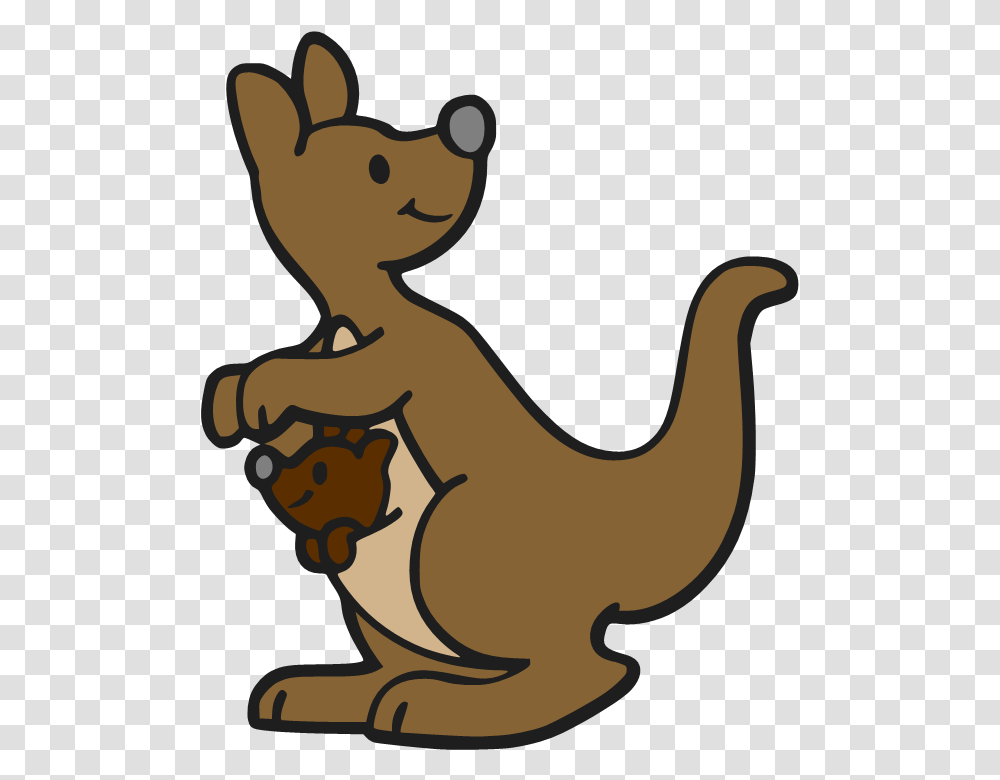 Kangaroo Clipart Cute Cartoon Baby Kangaroo, Animal, Mammal Transparent Png