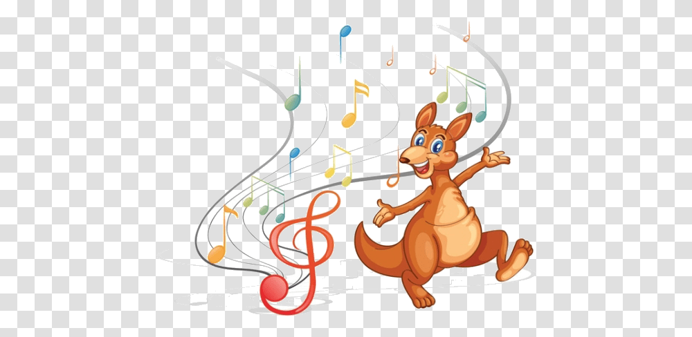 Kangaroo Material Illustration Cartoon Photography Music Notes With Girl Dancing, Animal, Paper, Sea Life Transparent Png