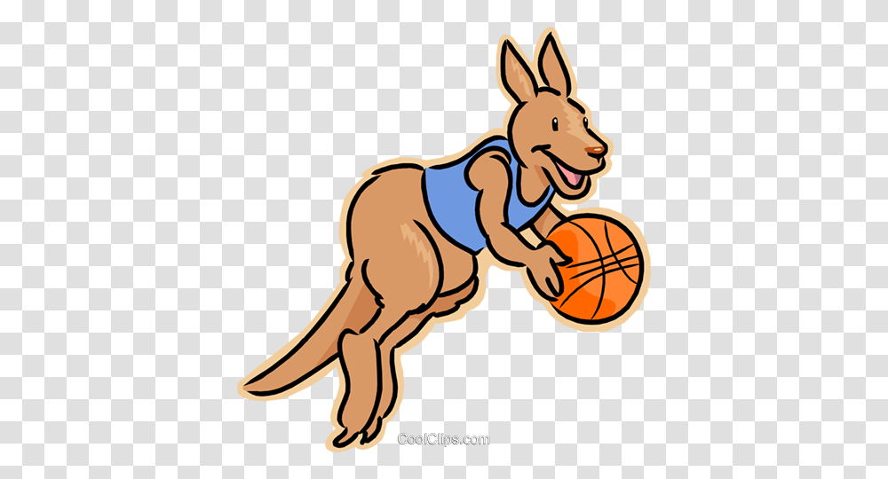 Kangaroo Playing Basketball Royalty Free Vector Clip Art, Team Sport, Sports, Mammal, Animal Transparent Png