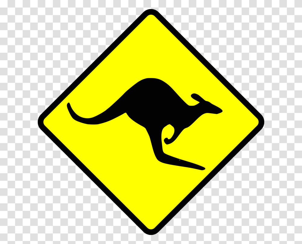 Kangaroo Warning Sign Traffic Sign Gift, Animal, Road Sign, Mammal Transparent Png