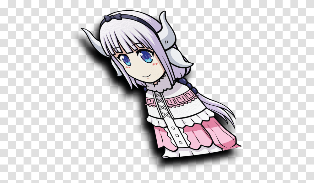 Kanna Half Peeker Sticker Fictional Character, Manga, Comics, Book, Person Transparent Png