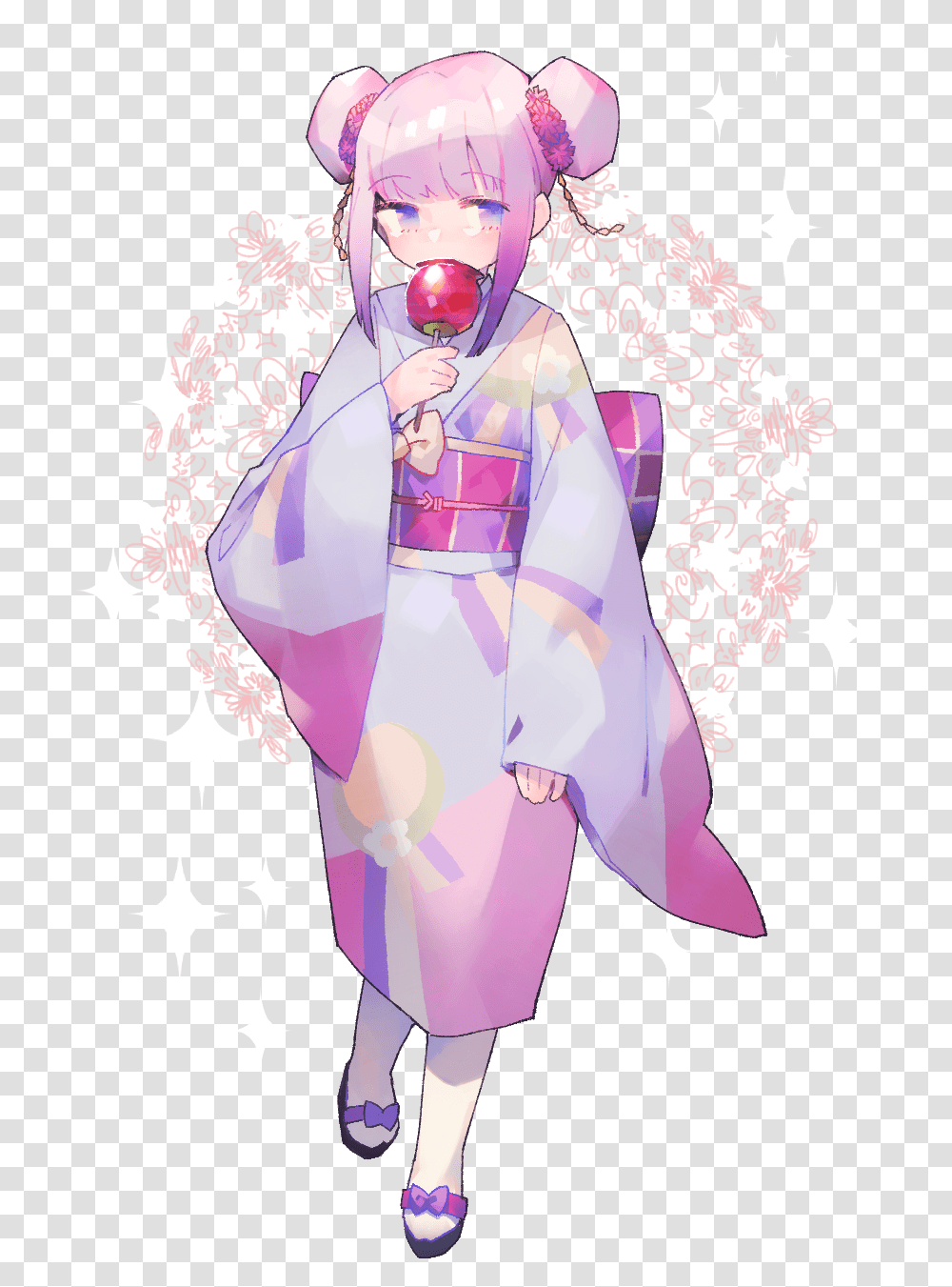 Kanna With A Candy Apple Imgur Illustration, Clothing, Apparel, Robe, Fashion Transparent Png