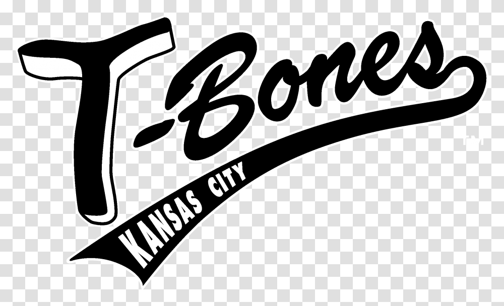 Kansas City T Bones Logo Black And White Calligraphy, Handwriting, Hammer, Tool Transparent Png